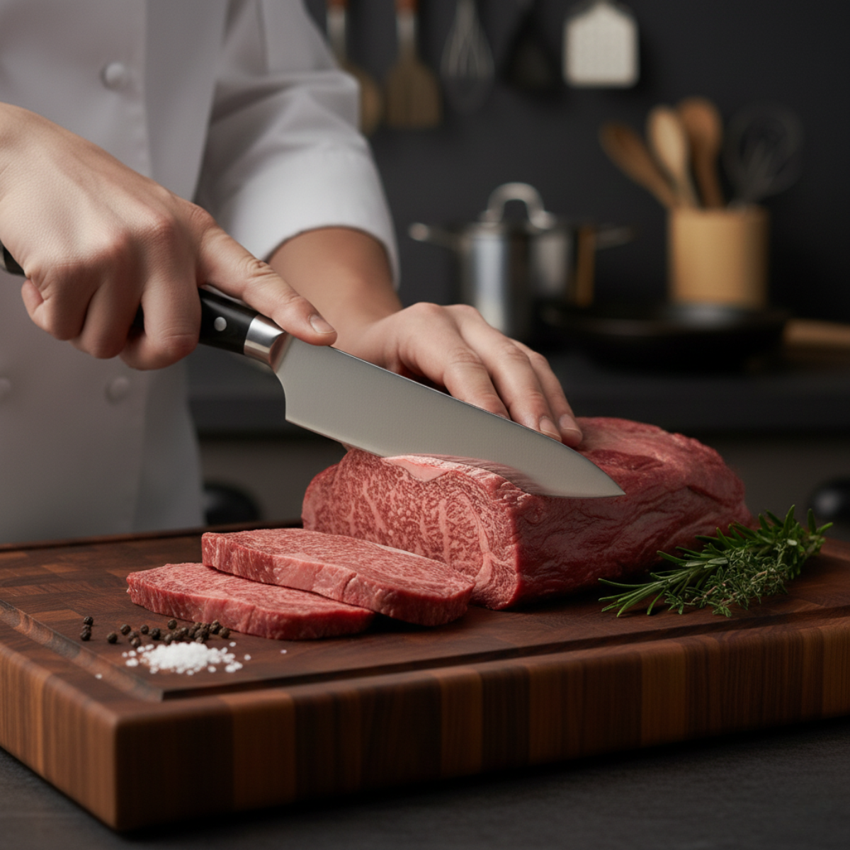 Gehämmertes Kochmesser im japanischen Stil – 20 cm Präzisionsklinge