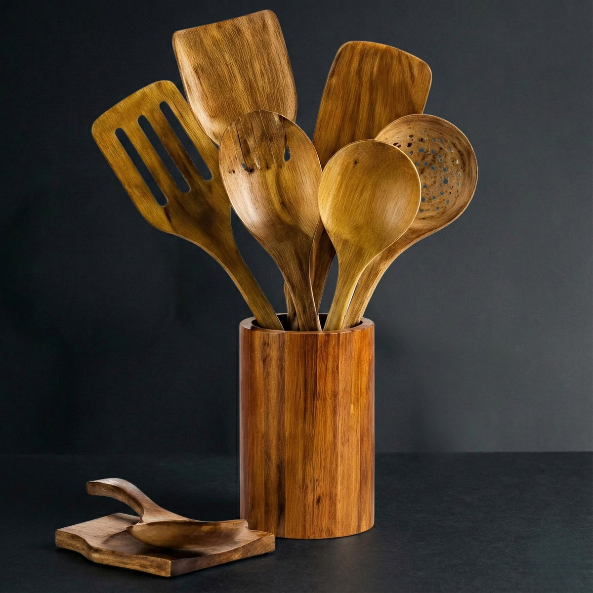 Traditionelles Japanisches Holz-Küchenutensilien-Set