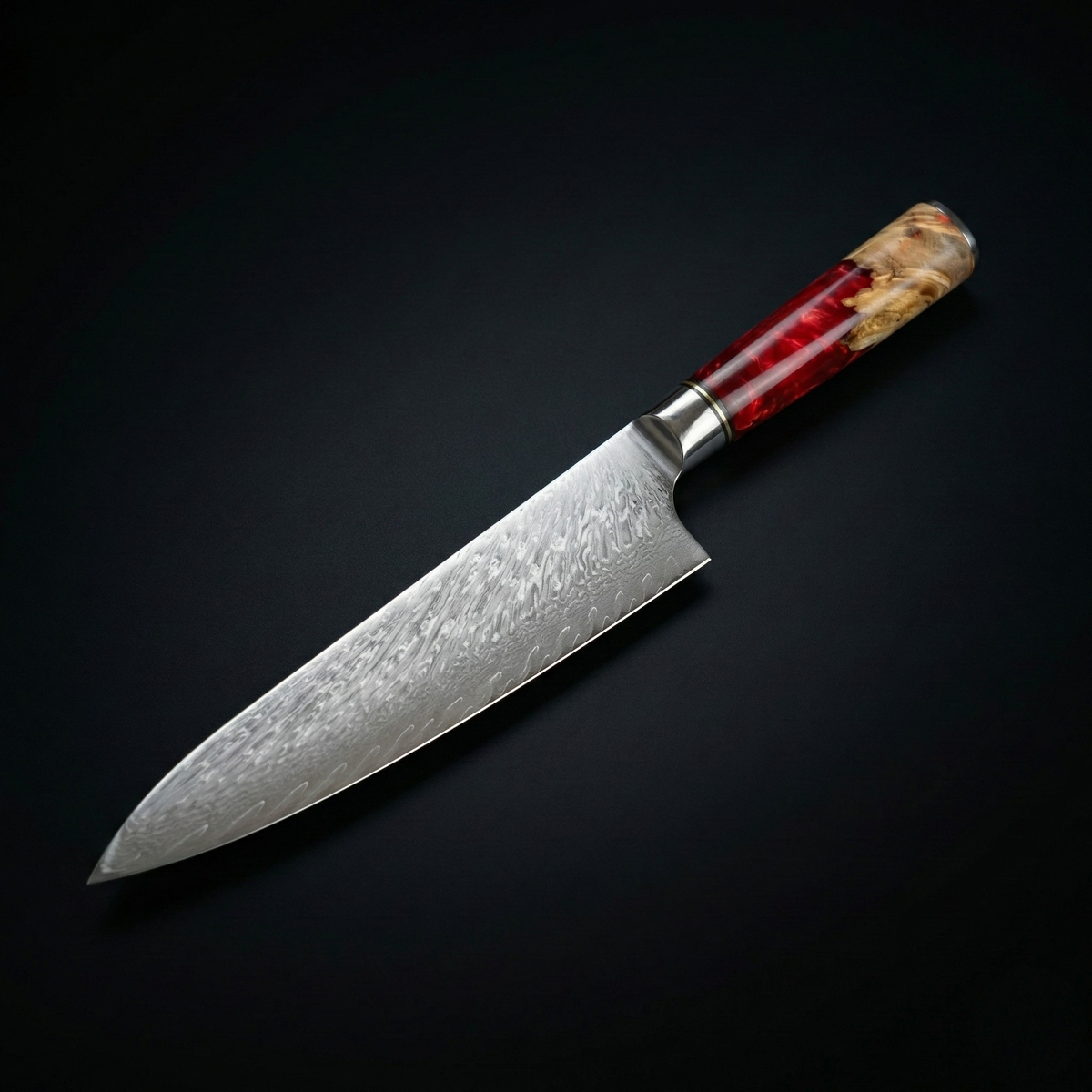 Japanisches Damascus Shinku Santoku-Messer – Präzisionsklinge mit 17,6 cm