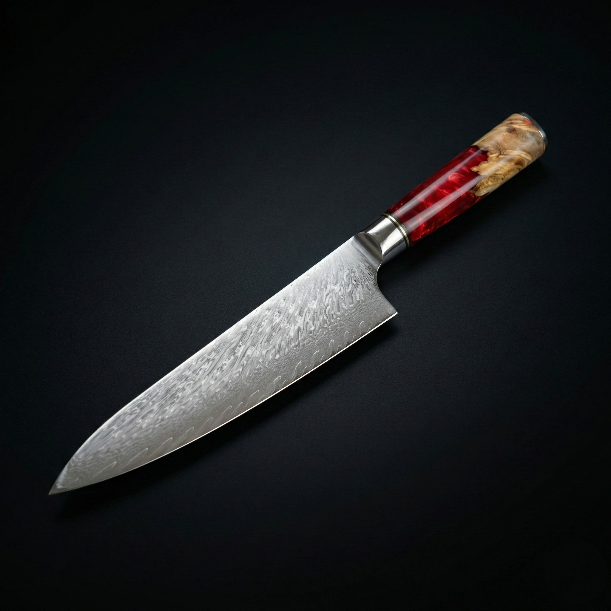 Japanisches Damascus Shinku Santoku-Messer – Präzisionsklinge mit 17,6 cm