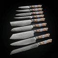 Japanisches Damascus Messer-Set – 9-teiliges Vielzweck-Set