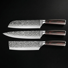 Japanisches Hammerschlag-Damascus-Kochmesser-Set – 3-teiliges Set