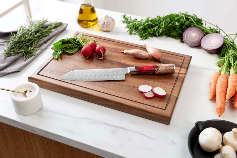 Japanisches Damascus Shinku Santoku-Messer – Präzisionsklinge mit 17,6 cm