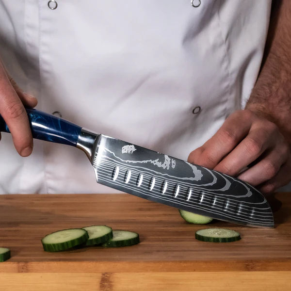 Japanisches Damascus Messer-Set – 8-teiliges Set mit ausgewogenem Profil