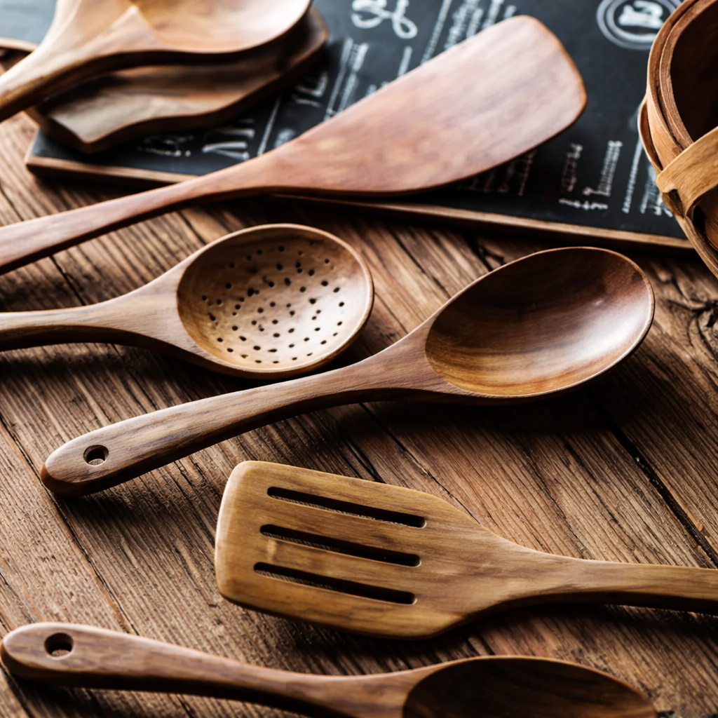 Traditionelles Japanisches Holz-Küchenutensilien-Set