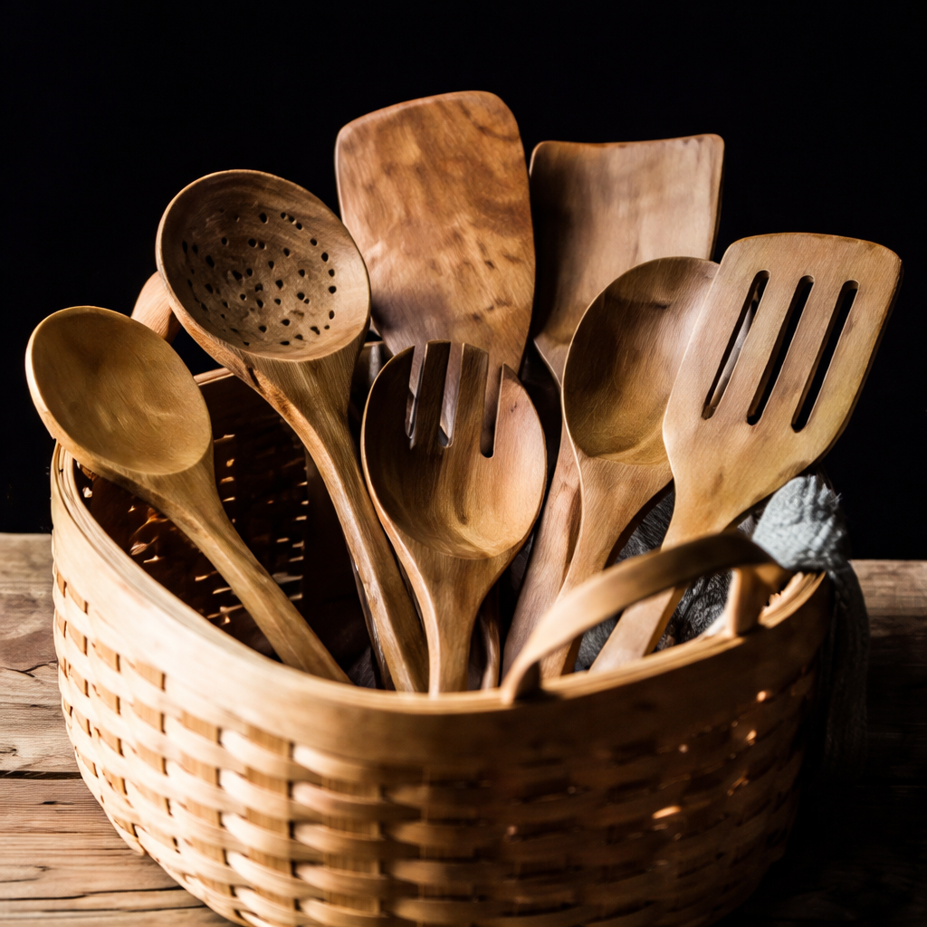 Traditionelles Japanisches Holz-Küchenutensilien-Set