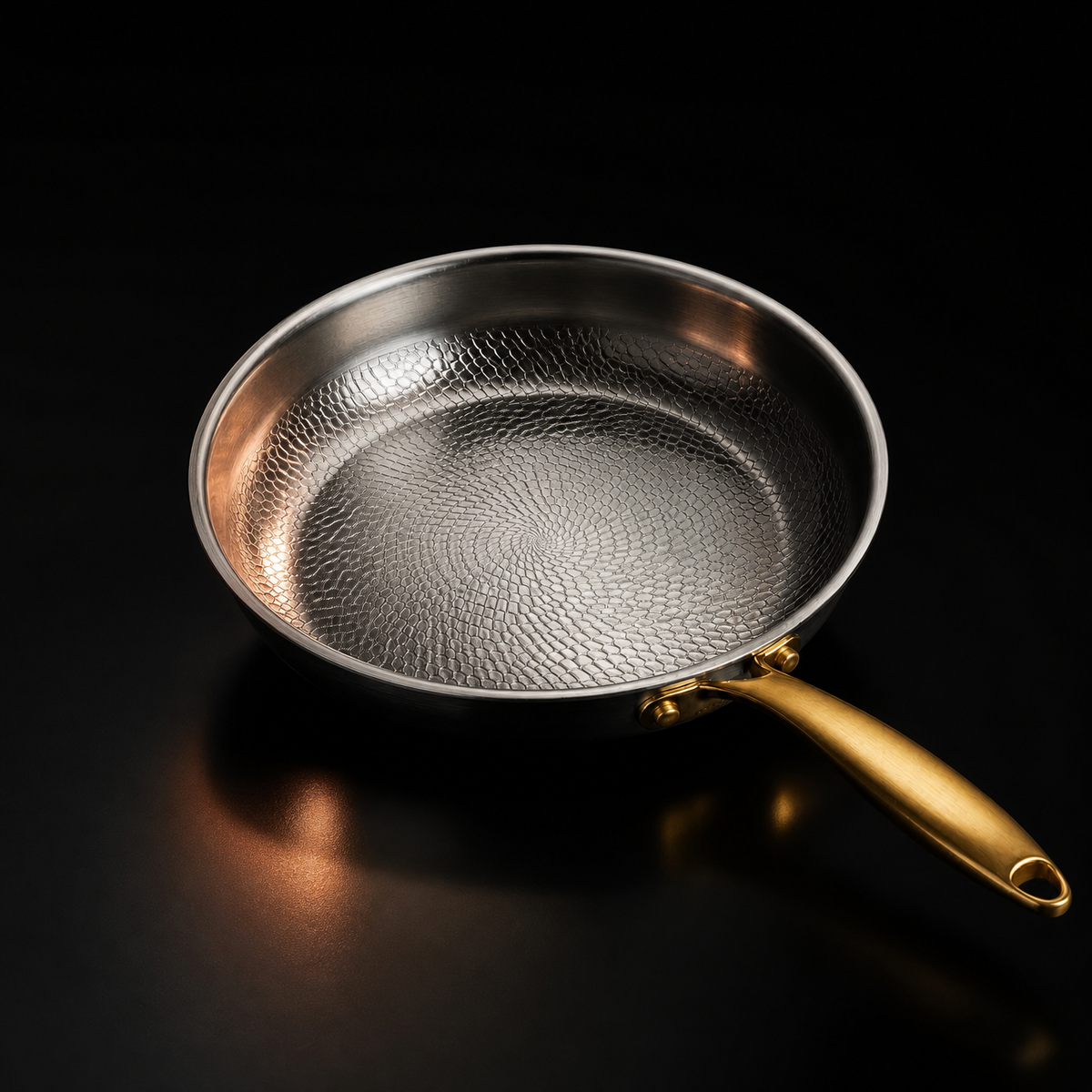 Hand-hammered titanium frying pan, Okura Cookware