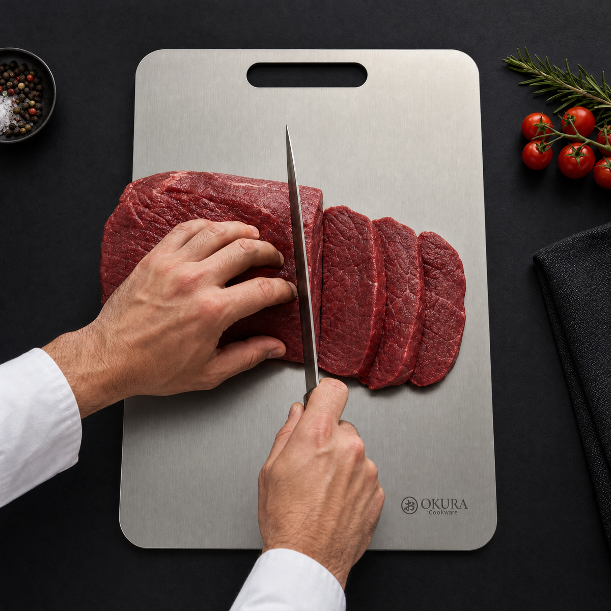 Reines Titan-Schneidebrett – PFAS-frei