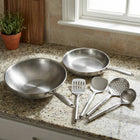 Handgehämmertes Titan-Wok- & Bratpfannen-Set (26 cm) mit Küchenhelfern