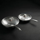 Handgehämmertes Titan-Wok- & Bratpfannen-Set (26 cm) mit Küchenhelfern