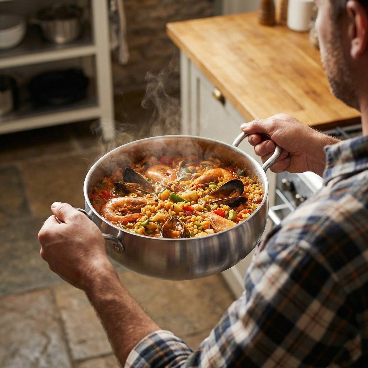 Gehämmerter tiefer Titan-Topf