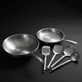 Handgehämmertes Titan-Wok- & Bratpfannen-Set (26 cm) mit Küchenhelfern