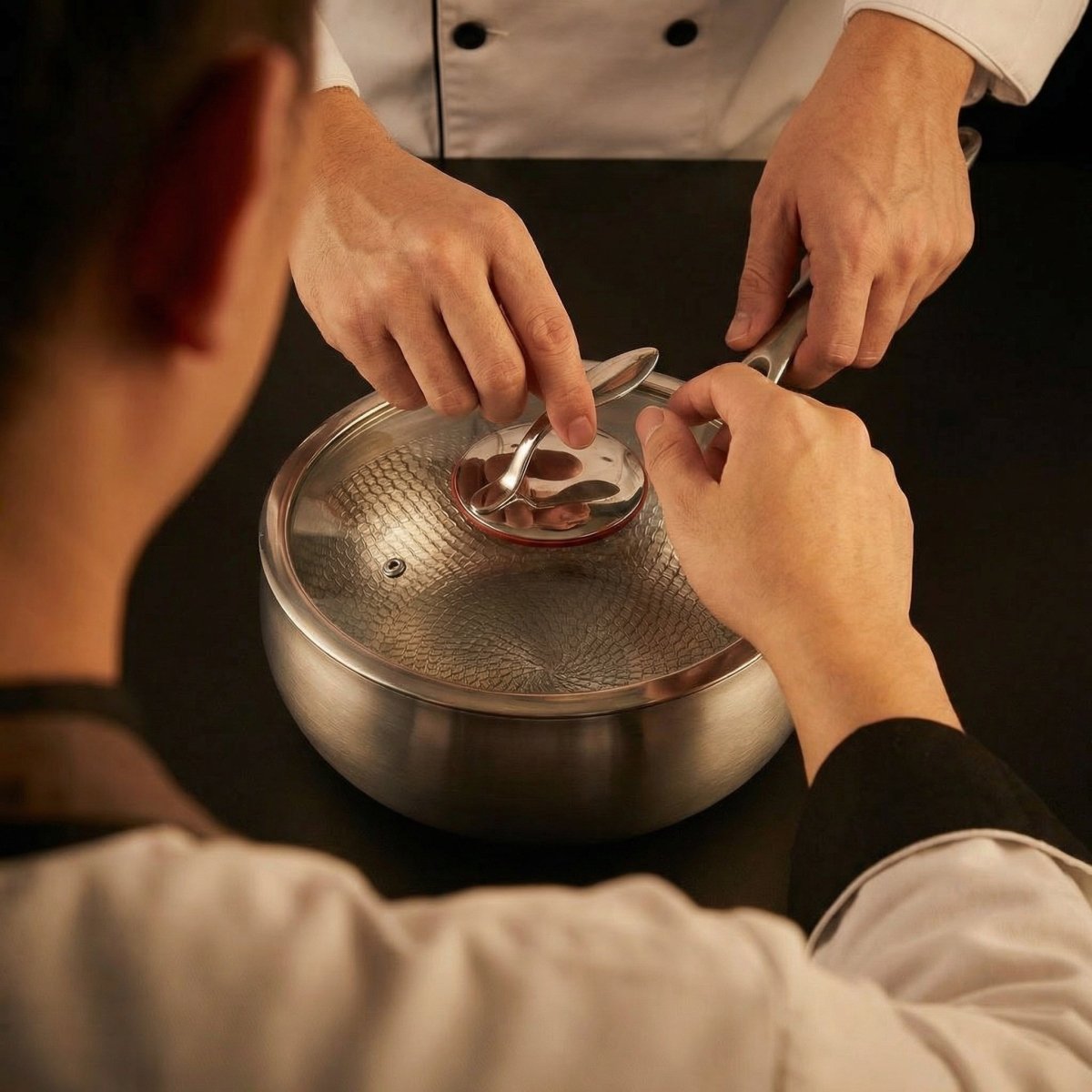 Gehämmerte Titan-Sauteuse