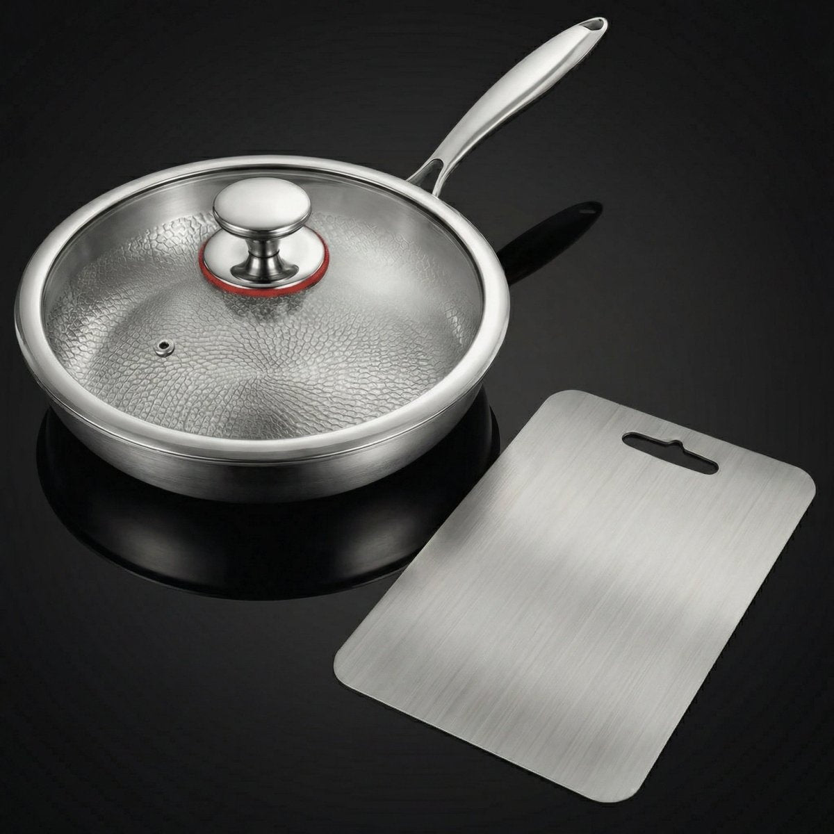 Gehämmertes Titan-Koch- und Vorbereitungsset