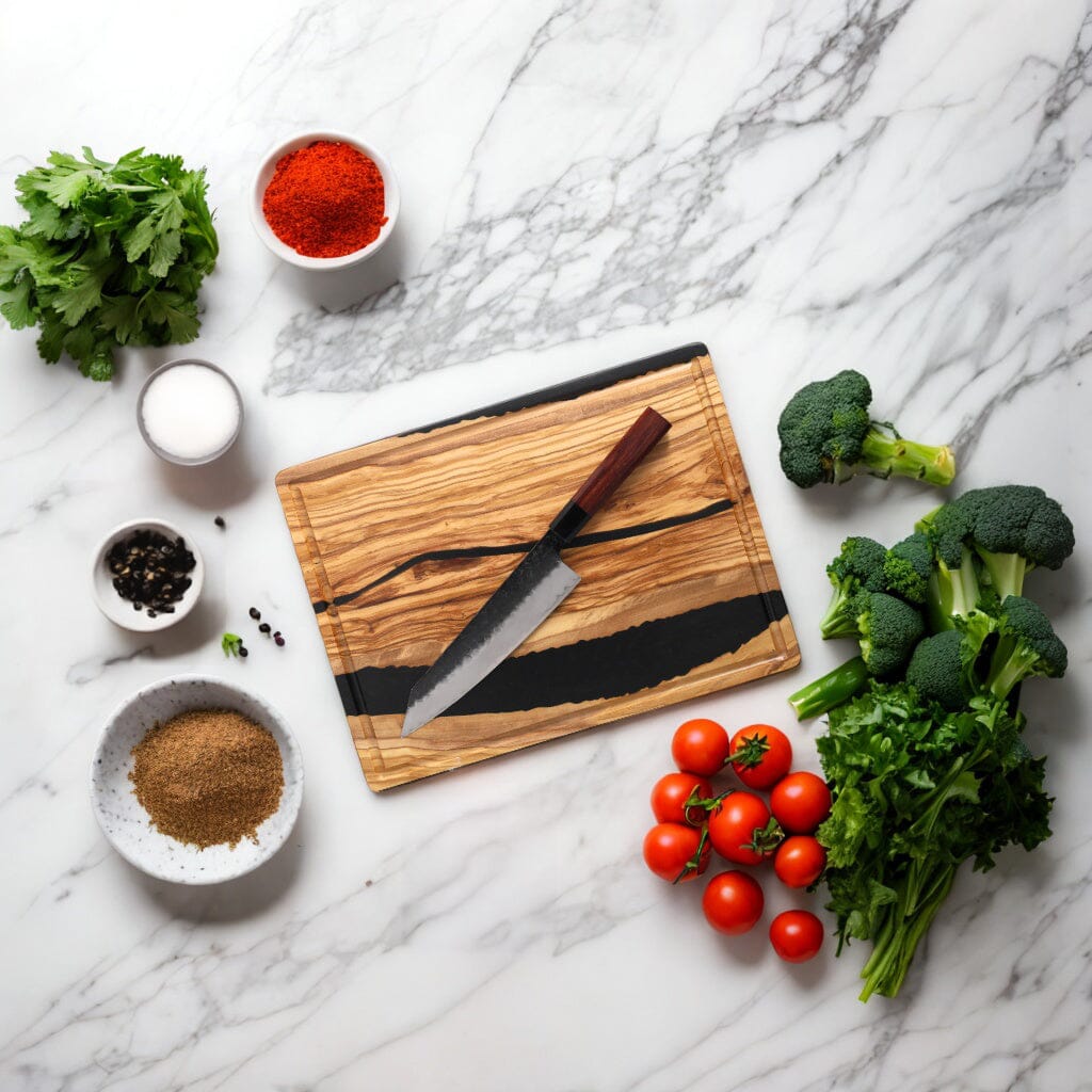 Gehämmertes Kochmesser im japanischen Stil – 20 cm ausgewogenes Design